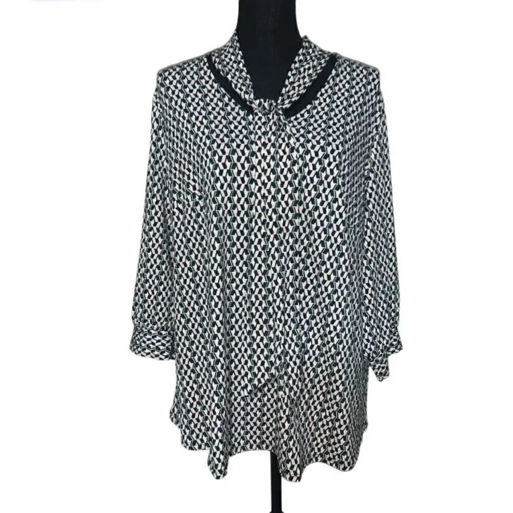 Adrianna Papell Tie Neck Knit Top